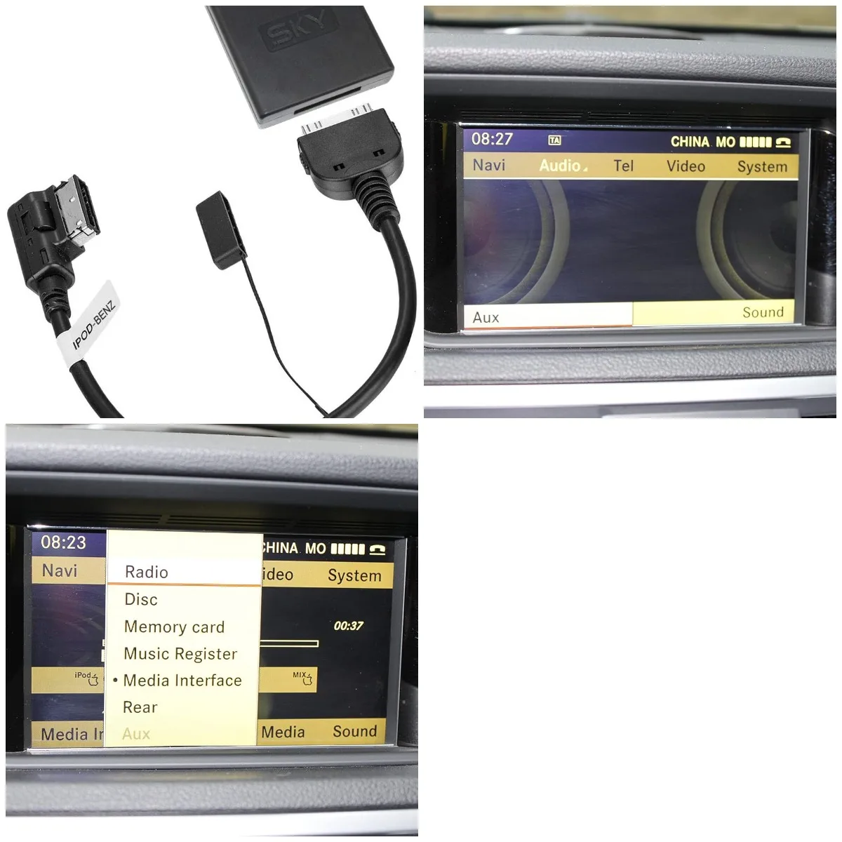 Aux Cable Compatible with Mercedes Benz 2010-2016 C CLS GL ML S SLK Seiries MMI Socket Compatible with iPhone iPod
Aux Cable Compatible with Mercedes Benz 2010-2016 C CLS GL ML S SLK Seiries MMI Socket Compatible with iPhone iPod