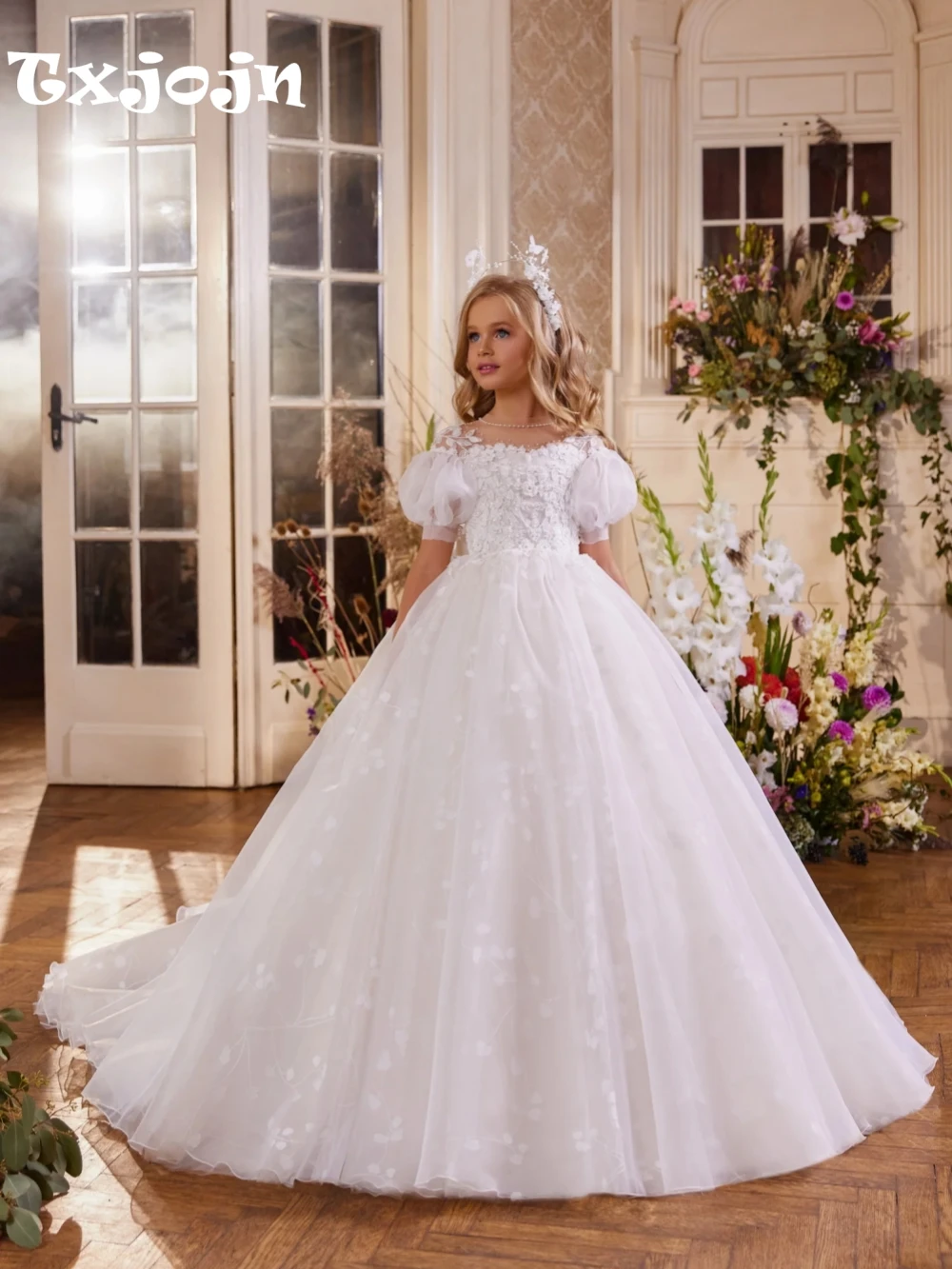 Exquisite Charming Beaded Lace Princess Gown For Kids Dancing Wear Cute Sweet Puff Sleeve Girls Dresses Wedding Guest Wear
Exquisite Charming Beaded Lace Princess Gown For Kids Dancing Wear Cute Sweet Puff Sleeve Girls Dresses Wedding Guest Wear