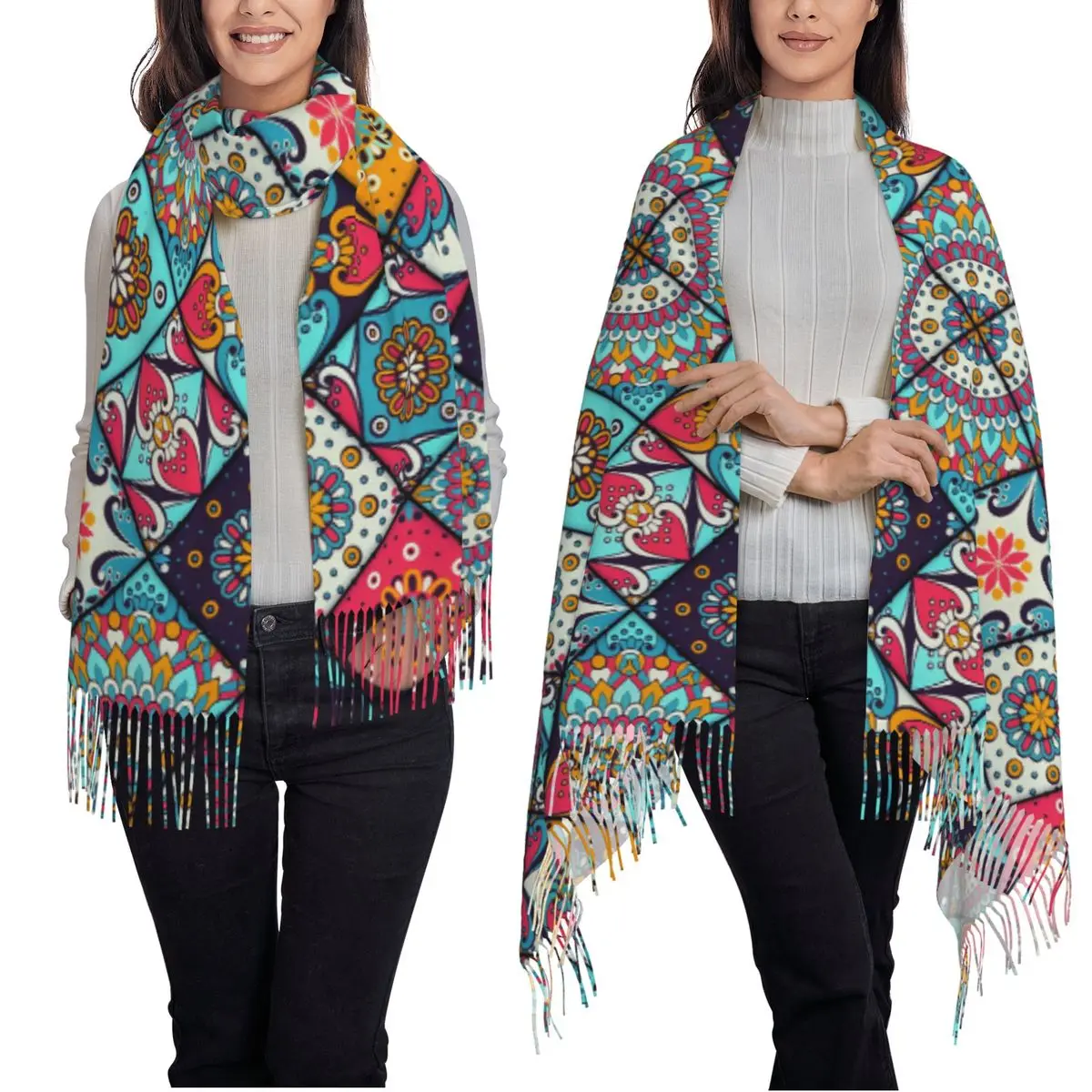 Bohemian Pattern Scarf Tassel Scarves Women Soft Warm Shawls and Wraps Large Fall Winter Shawl Wrap
Bohemian Pattern Scarf Tassel Scarves Women Soft Warm Shawls and Wraps Large Fall Winter Shawl Wrap