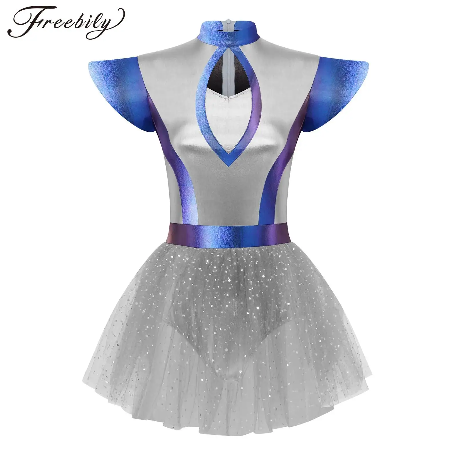 Womens Shiny Alien Costumes Fancy Dress Cosplay Astronaut Space Uniform Metallic Dress for Halloween Carnival Themed Party
Womens Shiny Alien Costumes Fancy Dress Cosplay Astronaut Space Uniform Metallic Dress for Halloween Carnival Themed Party