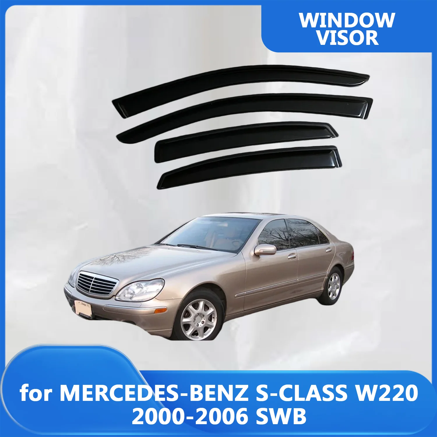 Window Visor for MERCEDESBENZ S-CLASS W220 2000-2006 SWB Wind Deflectors Rain Guards Door Visor Shades Ventvisor Exterior Parts
Window Visor for MERCEDESBENZ S-CLASS W220 2000-2006 SWB Wind Deflectors Rain Guards Door Visor Shades Ventvisor Exterior Parts