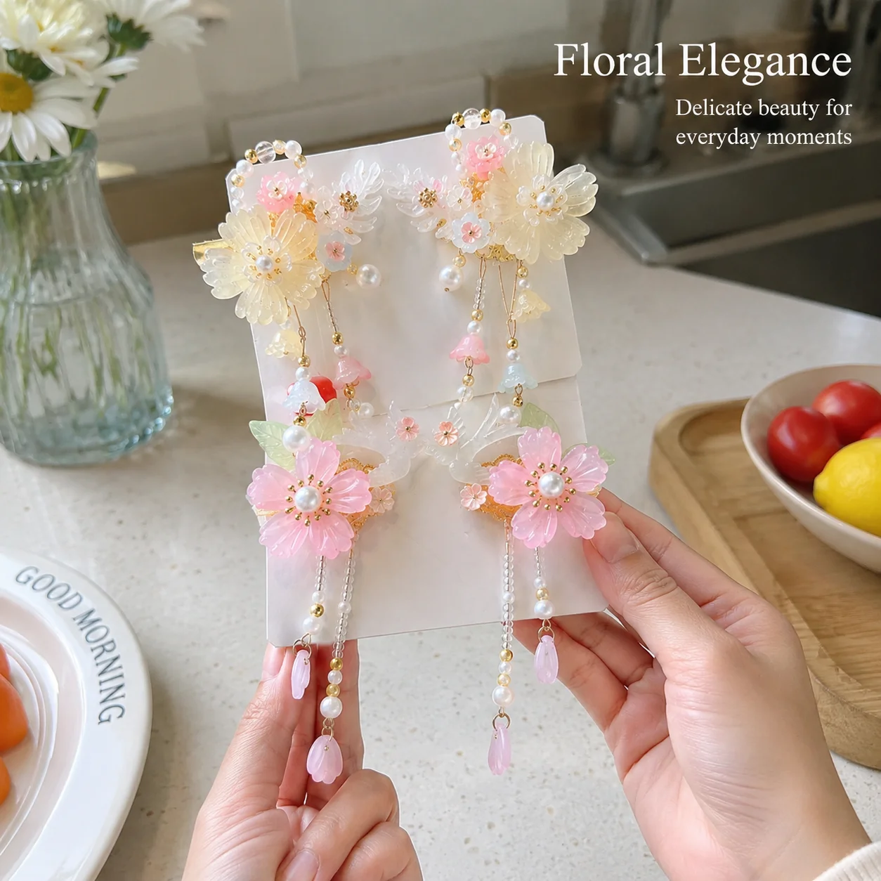 1 Pair Chinese Style Hairpins Side Clips Fairy Flower Design Girls Bangs Holder Beads Pendant Tassel Hairgrips Jewelry
1 Pair Chinese Style Hairpins Side Clips Fairy Flower Design Girls Bangs Holder Beads Pendant Tassel Hairgrips Jewelry