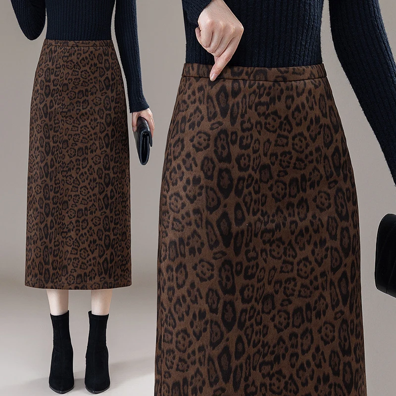 American-style leopard print skirt for women, new high-waisted design with back slit for autumn and winteraMid-length straight-c
American-style leopard print skirt for women, new high-waisted design with back slit for autumn and winteraMid-length straight-c