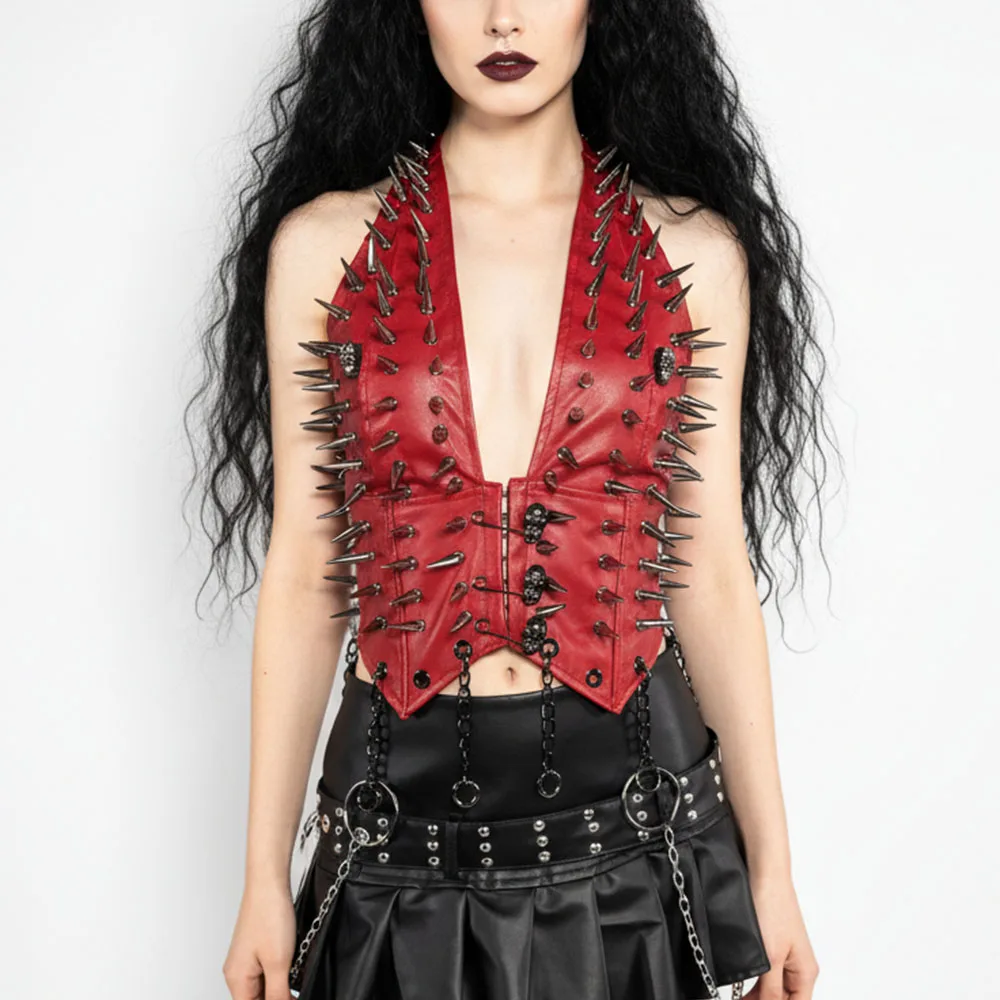 Street Wear Pin PU Leather Studded Rivet Goth DIY Punk Rock Kawaii Y2K Halter Camisole TOPS Gothic Emo 90s Harajuku Grunge
Street Wear Pin PU Leather Studded Rivet Goth DIY Punk Rock Kawaii Y2K Halter Camisole TOPS Gothic Emo 90s Harajuku Grunge
