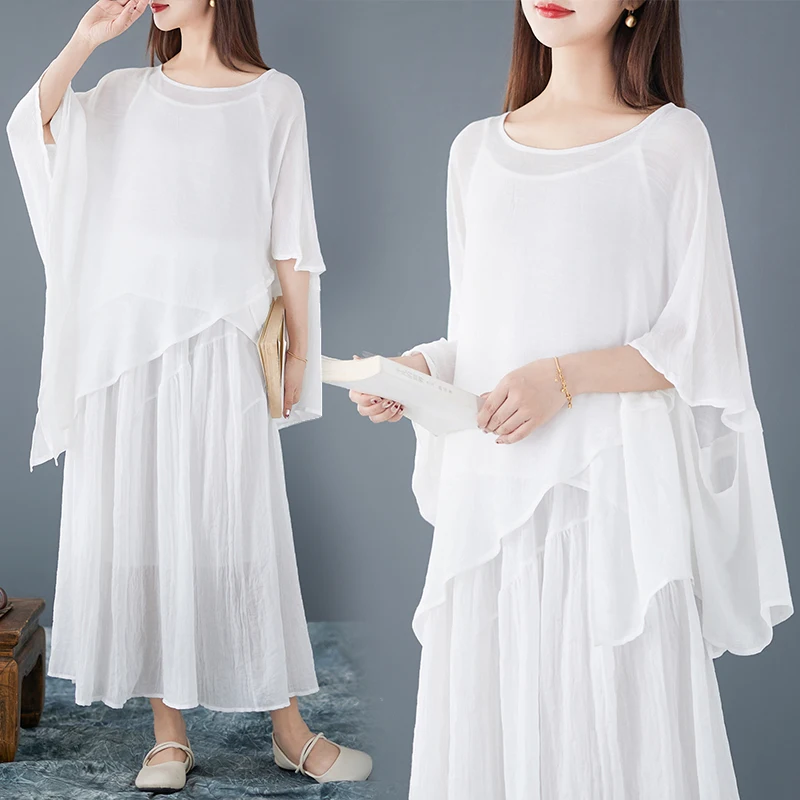 Women's Summer 2026 New Artistic Loose Fit Sun Protection Shirt Set Silk Thin Style Casual Wear Cotton Blend Comfortable
Women's Summer 2026 New Artistic Loose Fit Sun Protection Shirt Set Silk Thin Style Casual Wear Cotton Blend Comfortable