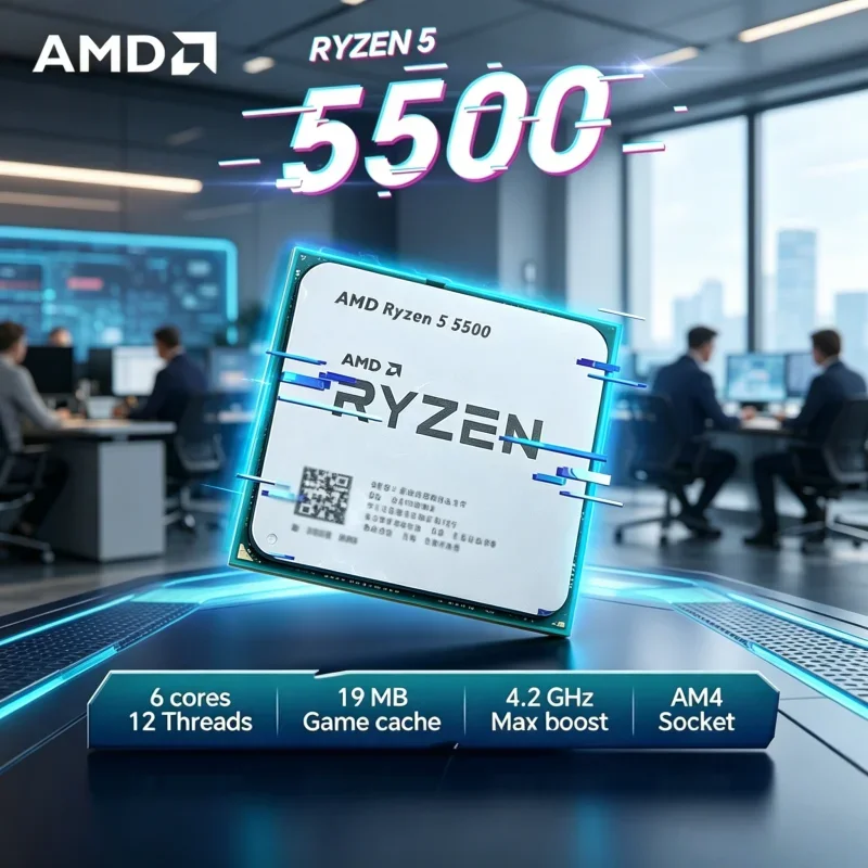 Multi-task Stable Unlocked Processor AMD Ryzen 5 5500 AM4 Socket 6-Core 12-Thread 4.2GHz Desktop CPU Without Full Package
Multi-task Stable Unlocked Processor AMD Ryzen 5 5500 AM4 Socket 6-Core 12-Thread 4.2GHz Desktop CPU Without Full Package
