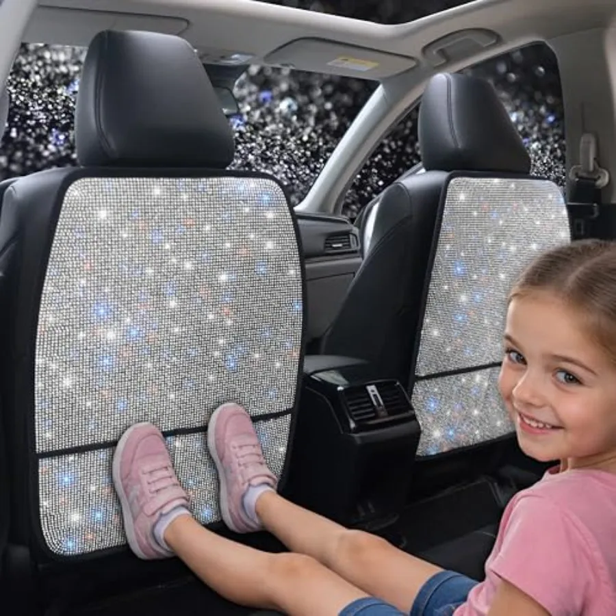 Bling Crystal Car Seat Back Kick Protectors with Storage, Sparkly Diamond Kick Mats, Universal Seat Protector for SUV and Autom
Bling Crystal Car Seat Back Kick Protectors with Storage, Sparkly Diamond Kick Mats, Universal Seat Protector for SUV and Autom