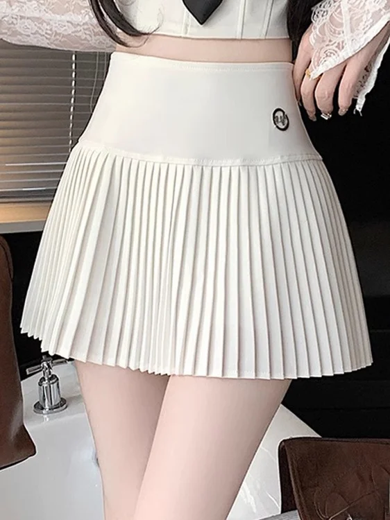 High Waist A-Line Skirt Women's Summer Commute Anti-Light Slimming Pleated Short Skirt College Style White Color
High Waist A-Line Skirt Women's Summer Commute Anti-Light Slimming Pleated Short Skirt College Style White Color