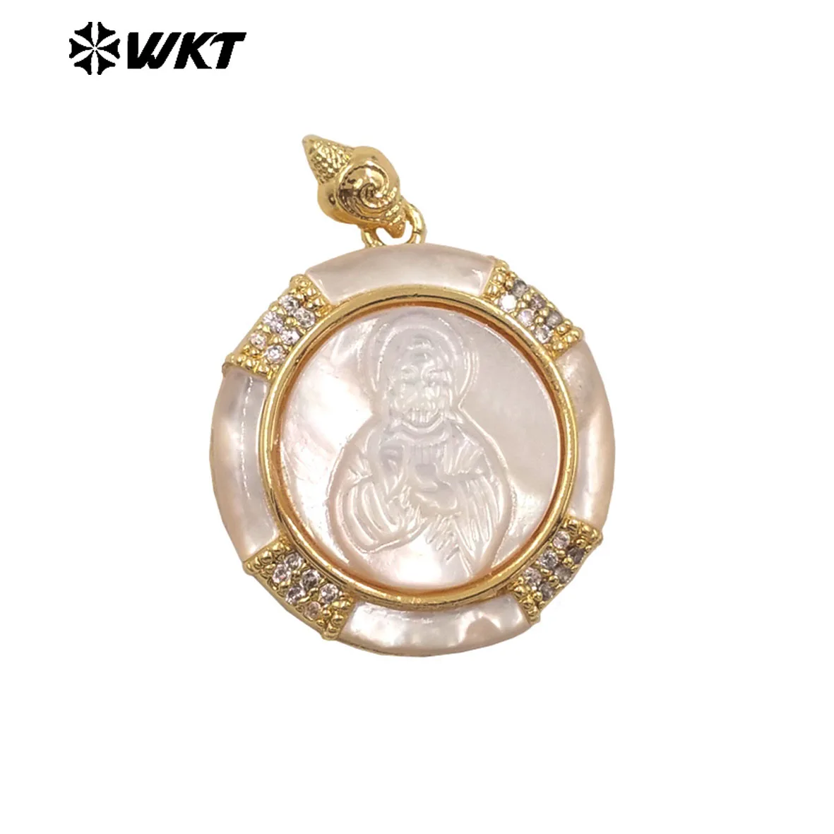 WT-JP468 Минималистичные 18-каратные позолоченные цирконы и натуральные ракушки, круглые подвески в религиозном стиле для изготовления модных ожерелий
WT-JP468 Минималистичные 18-каратные позолоченные цирконы и натуральные ракушки, круглые подвески в религиозном стиле для изготовления модных ожерелий