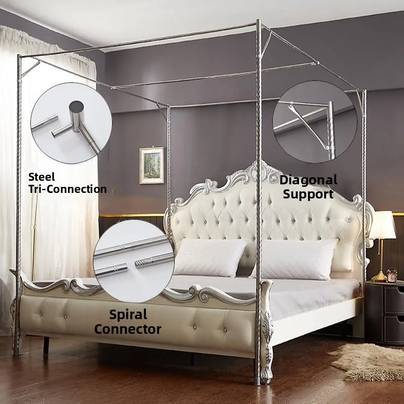 Stainless Steel Mosquito Net Pole Traditional Thickened Anti-Mosquito Bedding Accessory Universal Nylon Top Style
Stainless Steel Mosquito Net Pole Traditional Thickened Anti-Mosquito Bedding Accessory Universal Nylon Top Style