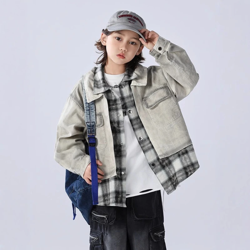 Autumn 2025 New Handsome Street Washed Denim Vintage Jacket for Children
Autumn 2025 New Handsome Street Washed Denim Vintage Jacket for Children