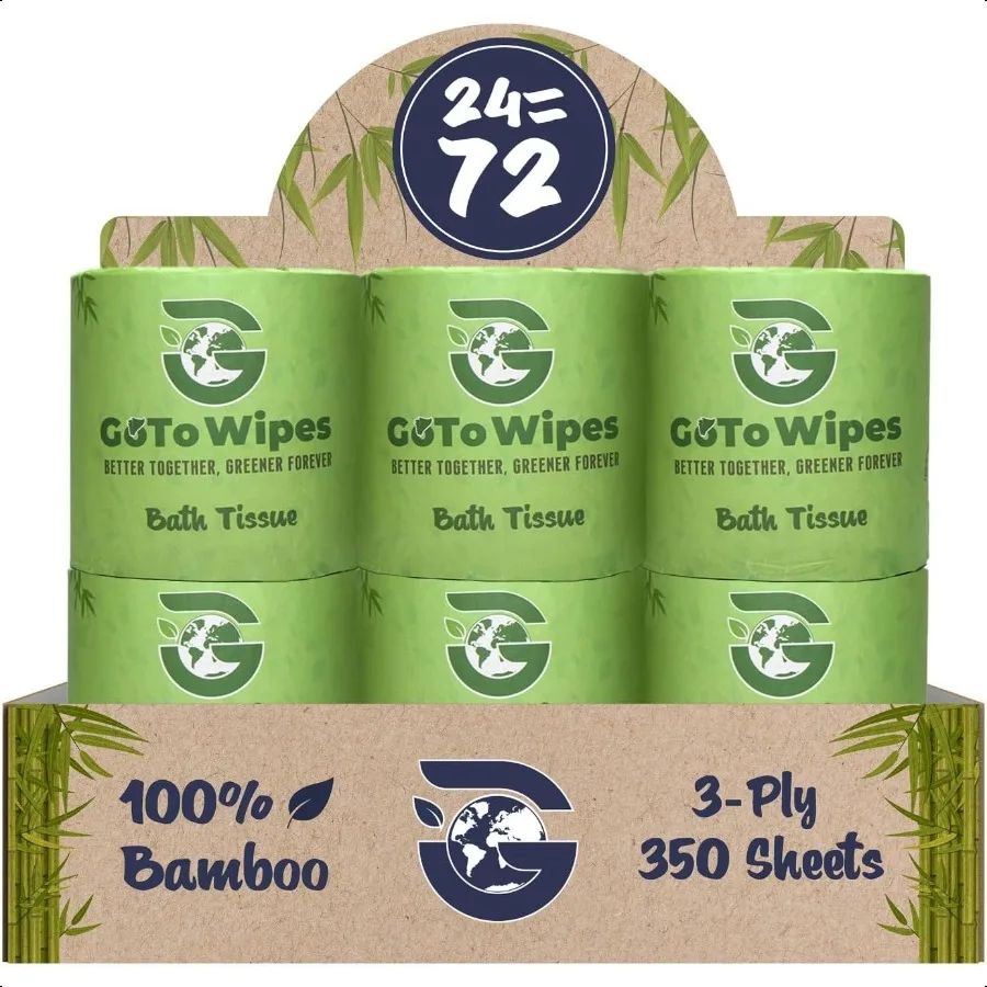 Bamboo Toilet Paper Organic Ultra Soft Extra Thick 3 Ply Chemical Free Tissue Paper Non Toxic PFAS Free Sustainable Septic Safe
Bamboo Toilet Paper Organic Ultra Soft Extra Thick 3 Ply Chemical Free Tissue Paper Non Toxic PFAS Free Sustainable Septic Safe
