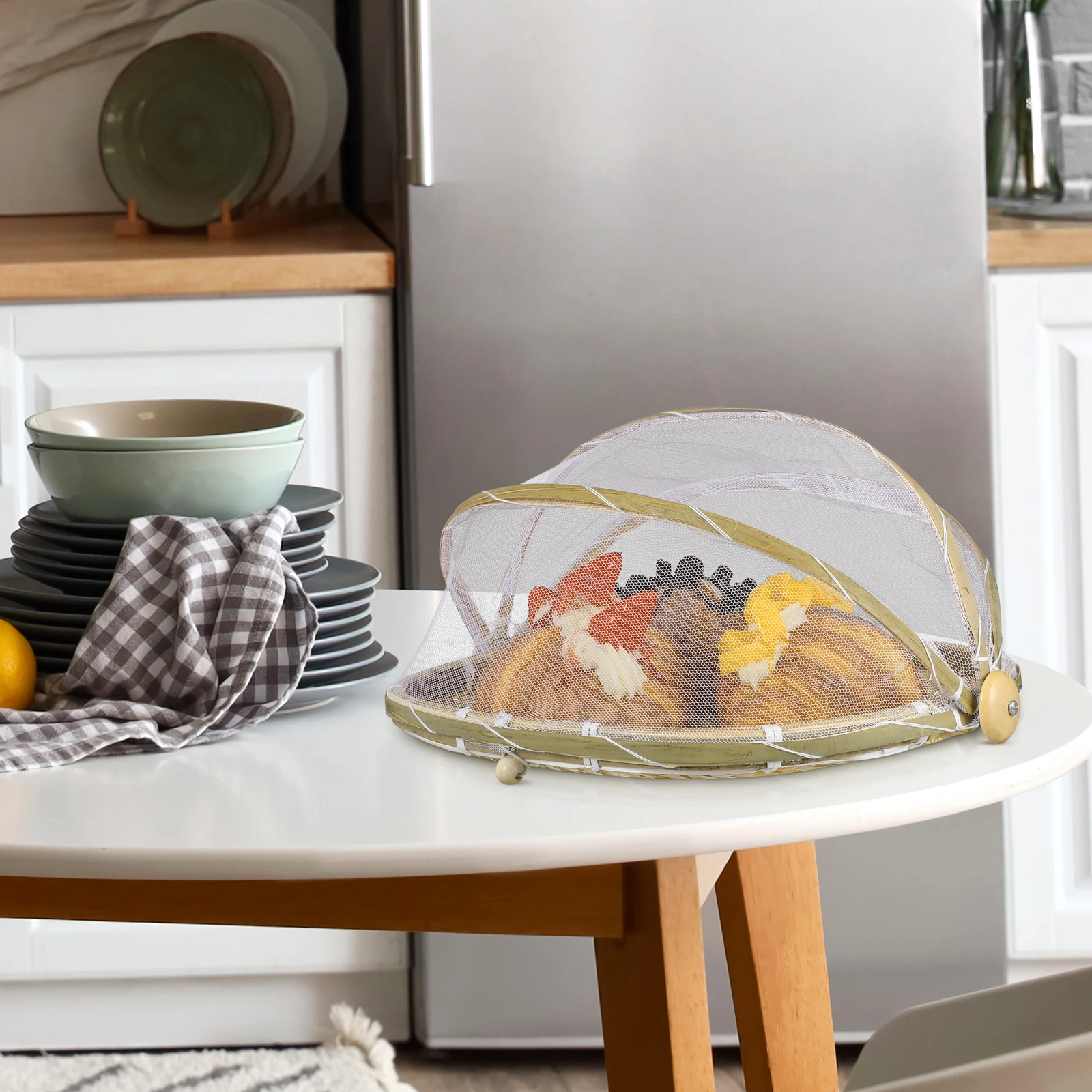 Bamboo Woven Fruit Vegetable Basket Lightweight Ventilated Storage Bread Covered Food Tent Picnic Long Durability
Bamboo Woven Fruit Vegetable Basket Lightweight Ventilated Storage Bread Covered Food Tent Picnic Long Durability