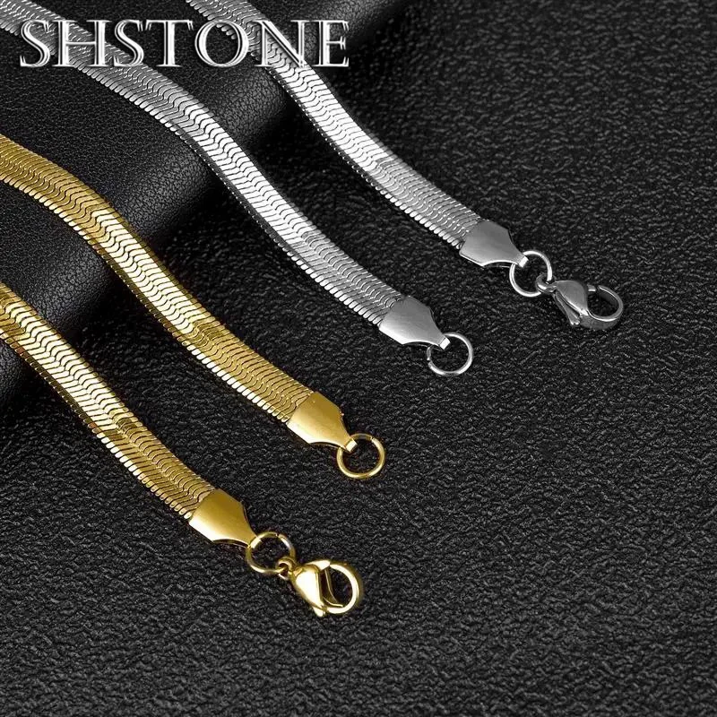 SHSTONE 925 Sterling Silver 18K Gold Blade Chain Men Women Snake Chain Necklace Herringbone Necklace Fashion Choker Jewelry
SHSTONE 925 Sterling Silver 18K Gold Blade Chain Men Women Snake Chain Necklace Herringbone Necklace Fashion Choker Jewelry