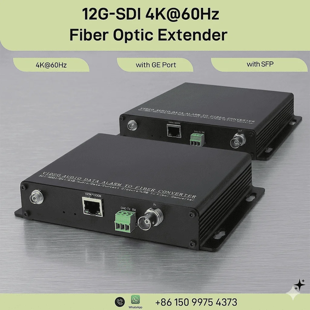 12G SDI Fiber Converter 4K60 Loop Out RS485 RS422 RS232 Ethernet LC Single Mode 20KM Extender
12G SDI Fiber Converter 4K60 Loop Out RS485 RS422 RS232 Ethernet LC Single Mode 20KM Extender