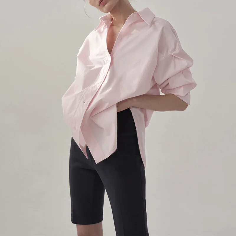 100% Cotton Women Spring White Pink Blouses Turn Down Collar Fashion Women Cotton Tops Shirts
100% Cotton Women Spring White Pink Blouses Turn Down Collar Fashion Women Cotton Tops Shirts