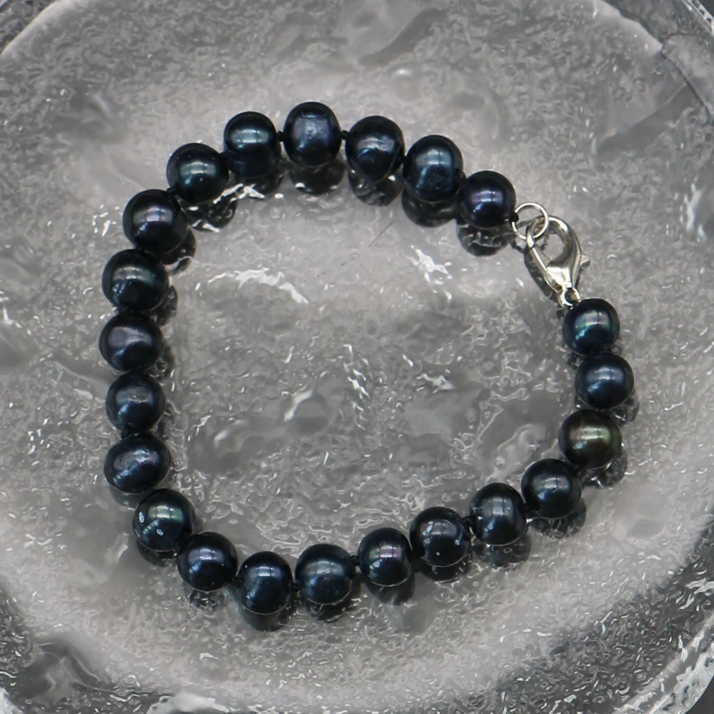 Natural Freshwater Near-Round Pearl Bracelet Black Dazzling Iridescence Personalized Stylish Necklace Bracelet Chain Accessory
Natural Freshwater Near-Round Pearl Bracelet Black Dazzling Iridescence Personalized Stylish Necklace Bracelet Chain Accessory