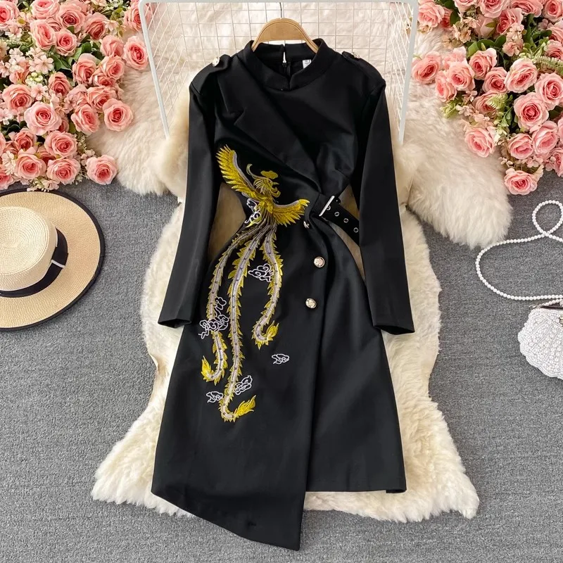 Vintage Black Embroidery Dress Women Spring Autumn Long Sleeve Dresses Party Elegant Vestidos
Vintage Black Embroidery Dress Women Spring Autumn Long Sleeve Dresses Party Elegant Vestidos