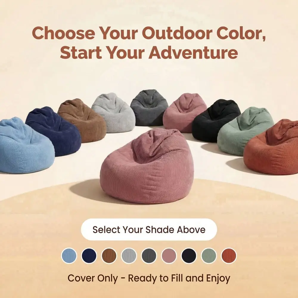 Chair Cover Corduroy Bean Bag Sofa, Bean Bag Sofa Cover, DIY Filling. Zipper Sealed, Removable Outer Cover, Upgraded Corduroy,
Chair Cover Corduroy Bean Bag Sofa, Bean Bag Sofa Cover, DIY Filling. Zipper Sealed, Removable Outer Cover, Upgraded Corduroy,