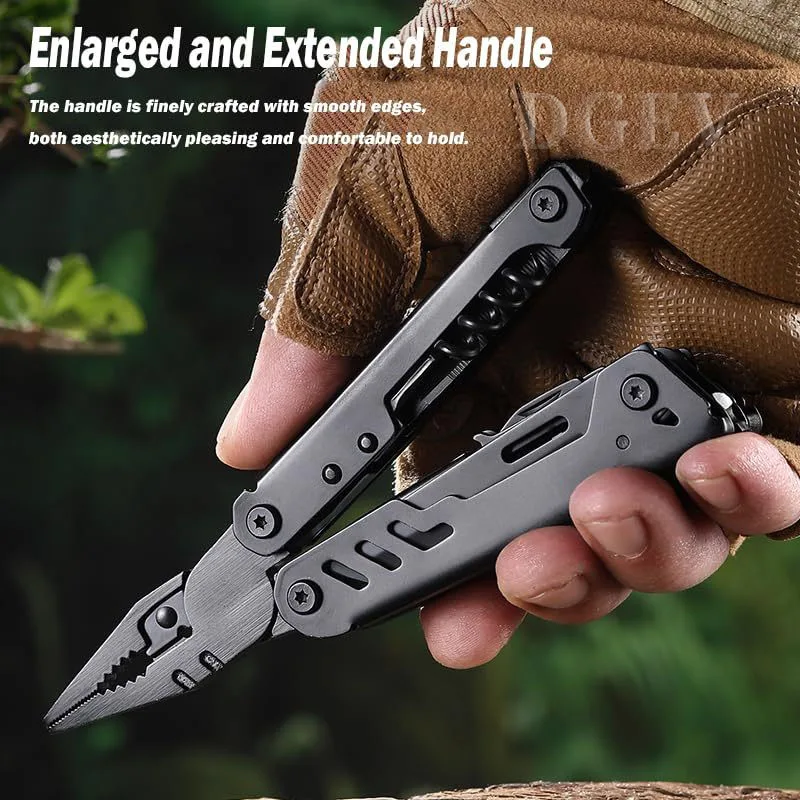 Multi-functional Folding Pliers Stainless Steel Knife Screwdriver Cutter for Outdoor Survival Camping Hunting and Hiking Trips
Multi-functional Folding Pliers Stainless Steel Knife Screwdriver Cutter for Outdoor Survival Camping Hunting and Hiking Trips