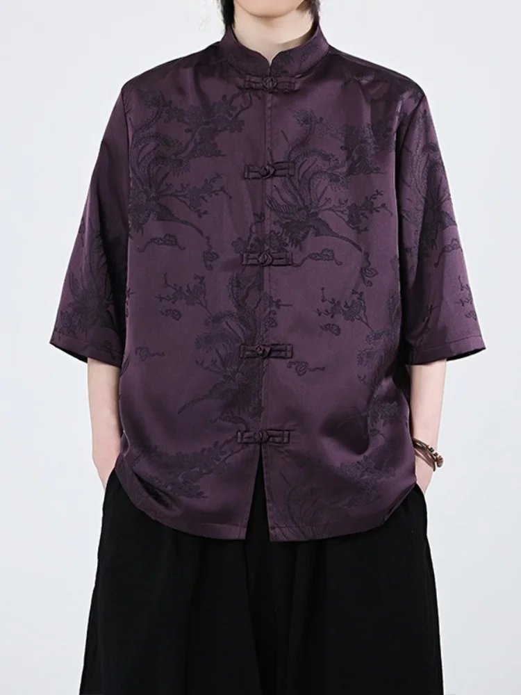 Ice Silk ort Sve irt Men's New Chinese Sle Retro Embroidery Button Tang Hanfu Zhongan Suit Loose Fit Youth Trend S...
Ice Silk ort Sve irt Men's New Chinese Sle Retro Embroidery Button Tang Hanfu Zhongan Suit Loose Fit Youth Trend S...