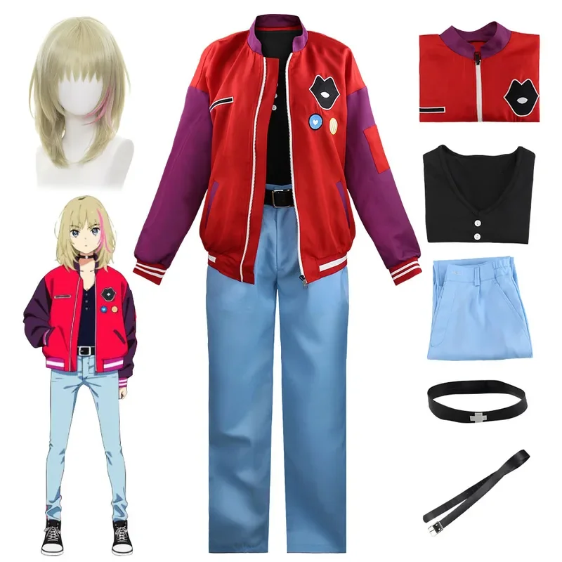 Anime wonder egg priority Kawai Rica cosplay costume uniforms suit fashion red jacket jeans tops wig Halloween party role play
Anime wonder egg priority Kawai Rica cosplay costume uniforms suit fashion red jacket jeans tops wig Halloween party role play