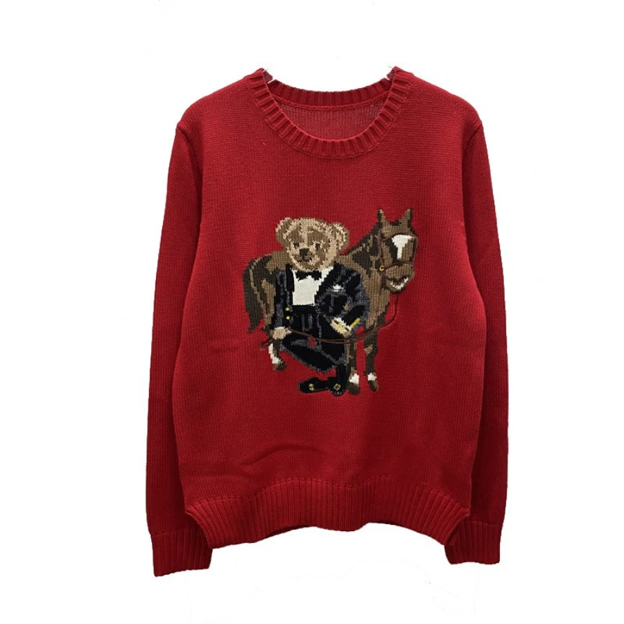 2026 Autumn Winter Bear Embroidery Long Sleeve Women Sweater Slim Fit Vintage Warm Knitwear Pullover Tops Cotton Jumper
2026 Autumn Winter Bear Embroidery Long Sleeve Women Sweater Slim Fit Vintage Warm Knitwear Pullover Tops Cotton Jumper