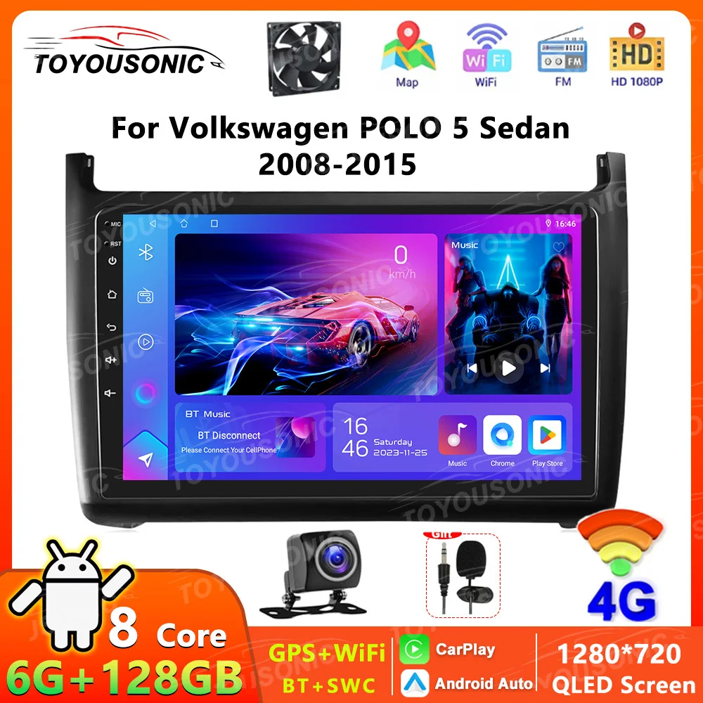 TOYOUSONIC 9" Car Radio Stereo For Volkswagen VW POLO 5 Sedan 2008 - 2023 Android 13 Carplay Multimidia Video Player Head Unit
TOYOUSONIC 9" Car Radio Stereo For Volkswagen VW POLO 5 Sedan 2008 - 2023 Android 13 Carplay Multimidia Video Player Head Unit