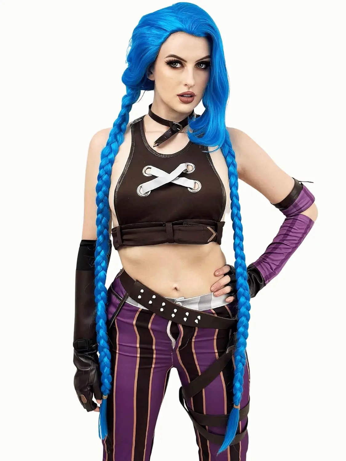 Anime LOL Jinx Cosplay Wigs Long Braided Blue The Loose Cannon Jinx Wig with Blue Braid Heat Resistant Synthetic Hair Anime Wigs
Anime LOL Jinx Cosplay Wigs Long Braided Blue The Loose Cannon Jinx Wig with Blue Braid Heat Resistant Synthetic Hair Anime Wigs