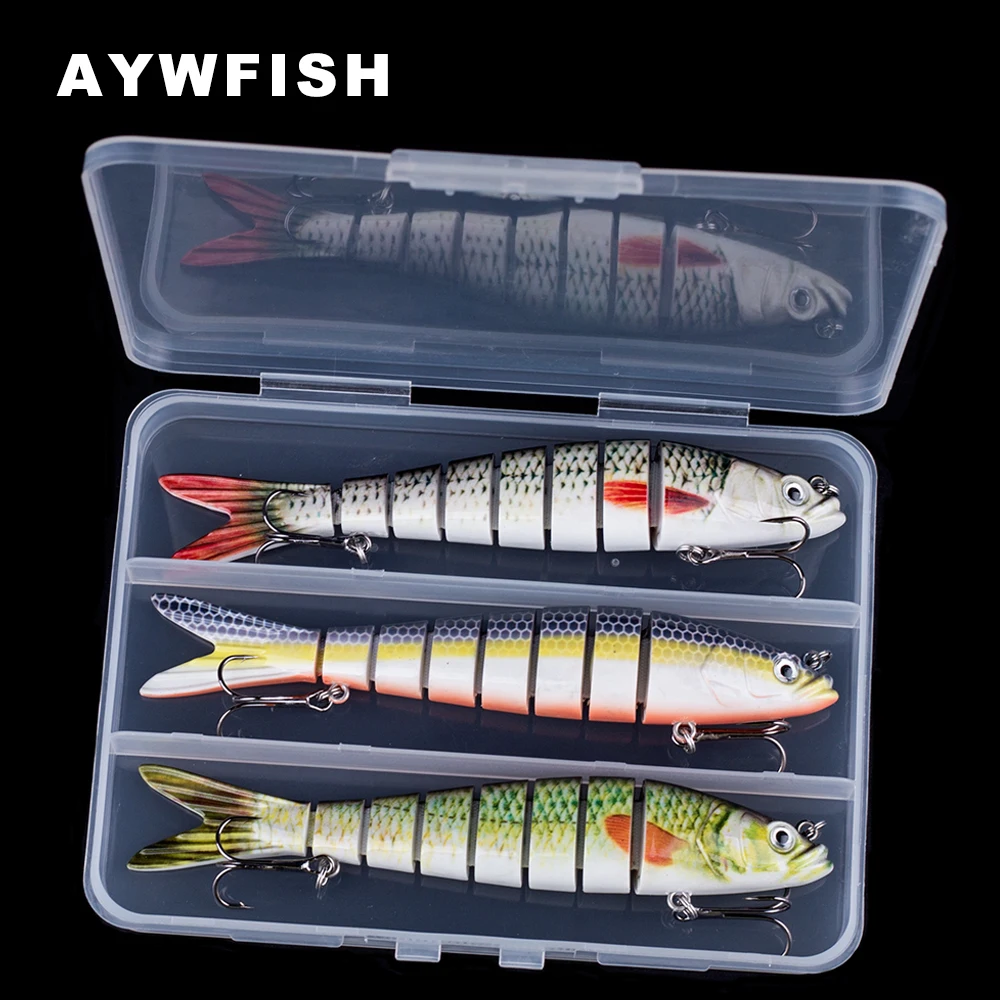 AYWFISH 3 шт. гольян, 8 сегментов, Тонущая искусственная приманка, многошарнирная плавающая приманка, погремушки, приманки, коробка дюйма, 23 г, набор для рыбалки в виде гольяна
AYWFISH 3 шт. гольян, 8 сегментов, Тонущая искусственная приманка, многошарнирная плавающая приманка, погремушки, приманки, коробка дюйма, 23 г, набор для рыбалки в виде гольяна