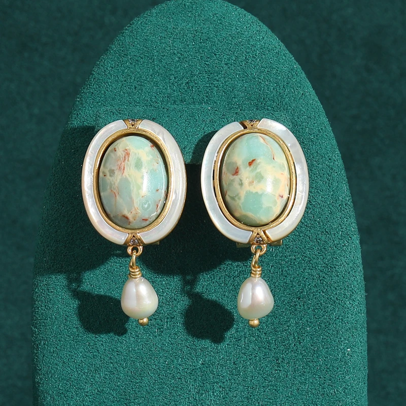 Vintage Drop Pearl Earrings Luxury Princess For Women Ice Blue Natural Stone Oval Dangle Antique Jewelry Costume New In
Vintage Drop Pearl Earrings Luxury Princess For Women Ice Blue Natural Stone Oval Dangle Antique Jewelry Costume New In