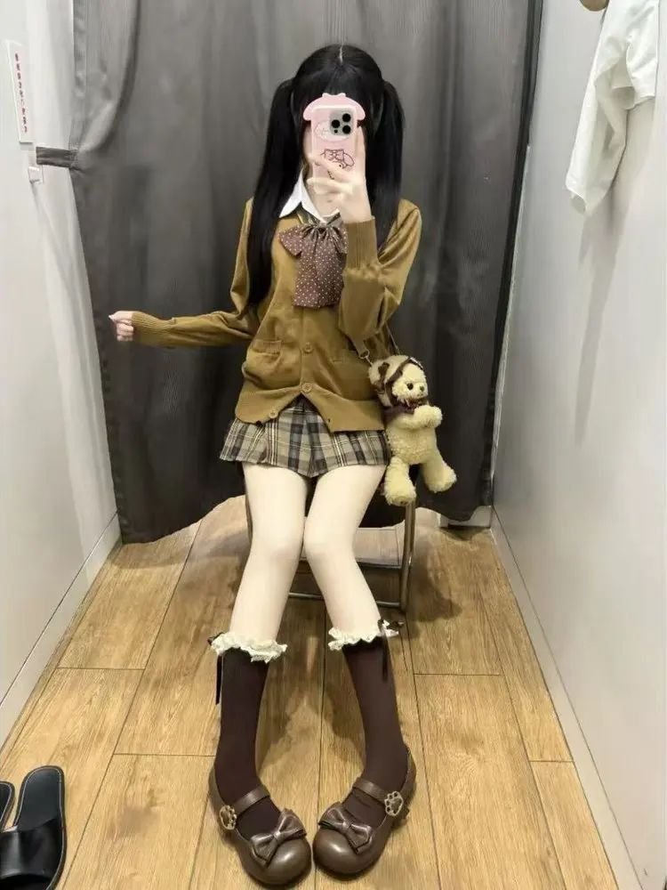 Коричневый вязаный кардиган Long Sve Basic Sle School orm Set с юбкой Женский модный ансамбль Осенний сезон Повседневная одежда
Коричневый вязаный кардиган Long Sve Basic Sle School orm Set с юбкой Женский модный ансамбль Осенний сезон Повседневная одежда