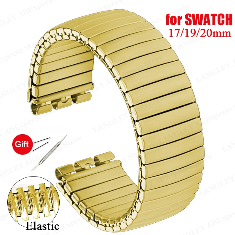 Эластичный ремешок из нержавеющей стали для Swatch 17 мм, 19 мм, 20 мм, металлический эластичный расширительный ремешок для часов, мужские и женские полированные матовые аксессуары
Эластичный ремешок из нержавеющей стали для Swatch 17 мм, 19 мм, 20 мм, металлический эластичный расширительный ремешок для часов, мужские и женские полированные матовые аксессуары