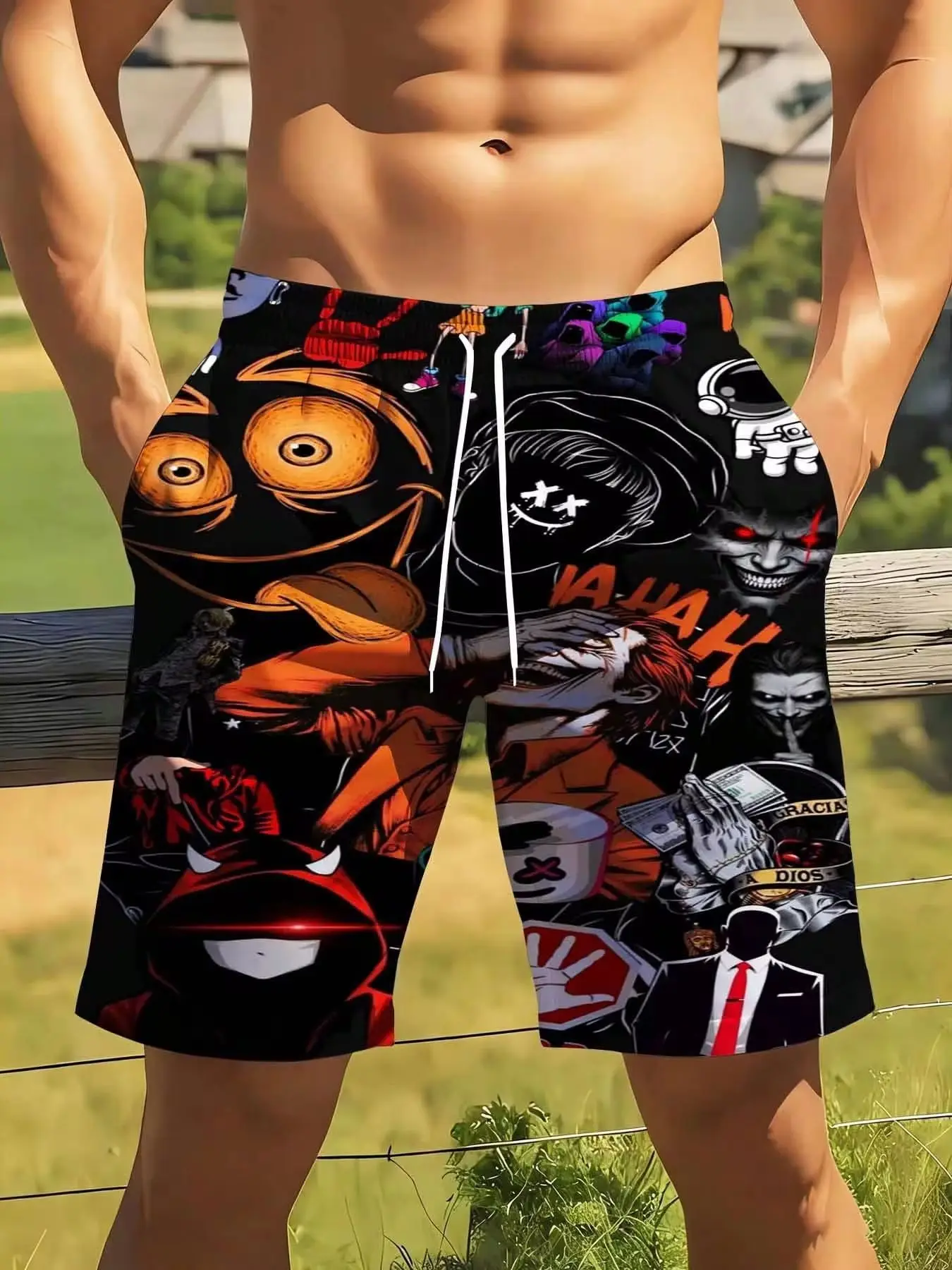 Mens Anime Character Print Swim Trunks Big Size Suitable For Casual And Sports Wear Mens Cartoon Design Beach Shorts With Multiple Character
Mens Anime Character Print Swim Trunks Big Size Suitable For Casual And Sports Wear Mens Cartoon Design Beach Shorts With Multiple Character