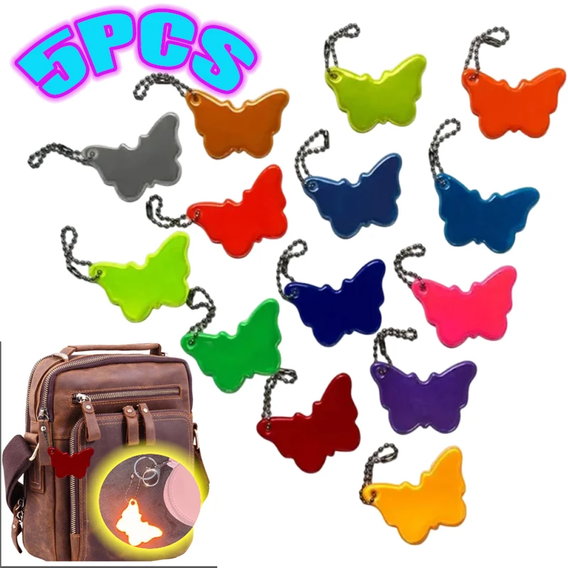 5PCS Colorful Butterfly Reflective Warning Pendant PVC Reflective Backpack Keychain Night Riding Traffic Safety Pendant
5PCS Colorful Butterfly Reflective Warning Pendant PVC Reflective Backpack Keychain Night Riding Traffic Safety Pendant
