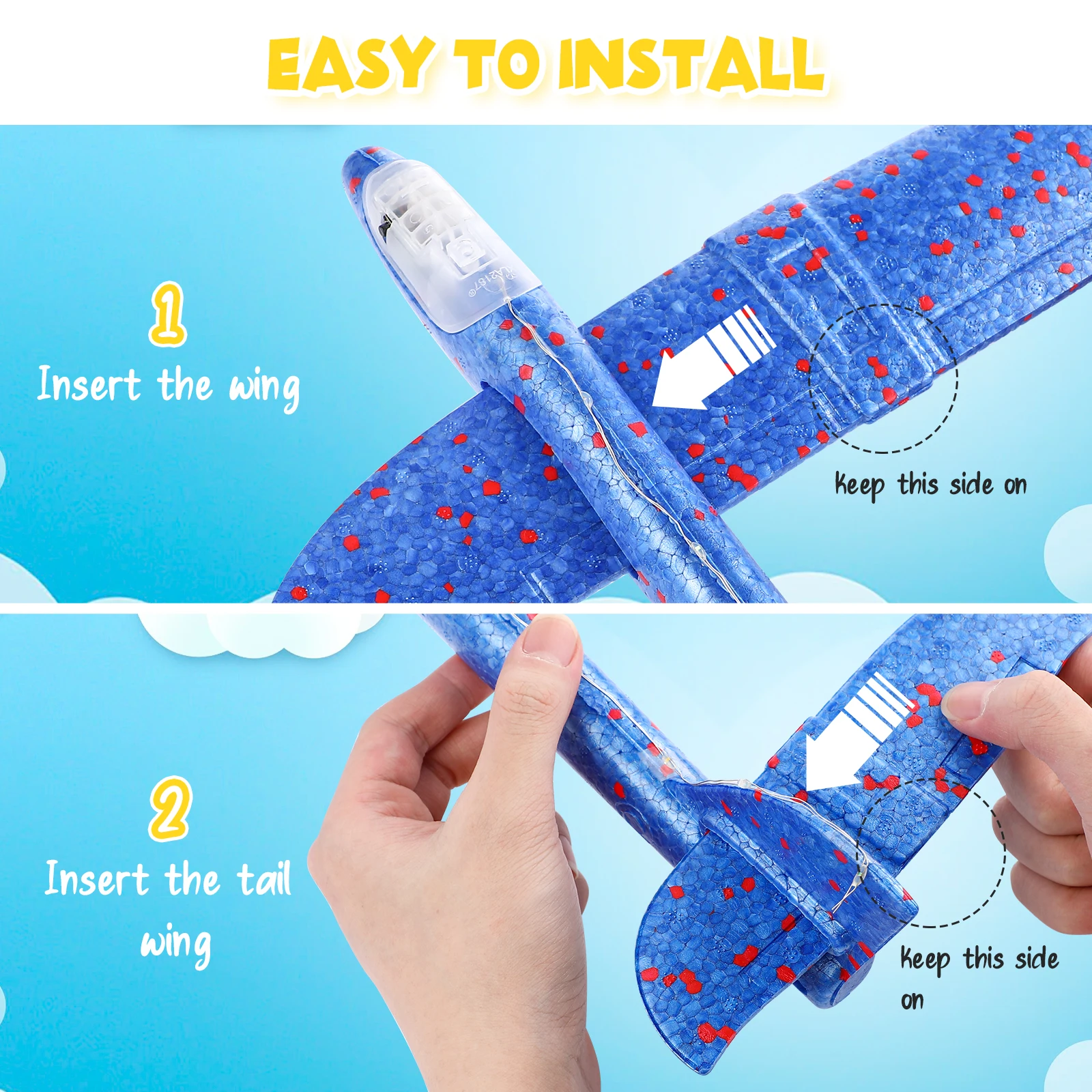2pcs Glider Foam Airplane Toy LED Light Foam Airplanes For Kids Sliding Plane Outdoor Toys Non Remote Control Kids Gifts
2pcs Glider Foam Airplane Toy LED Light Foam Airplanes For Kids Sliding Plane Outdoor Toys Non Remote Control Kids Gifts