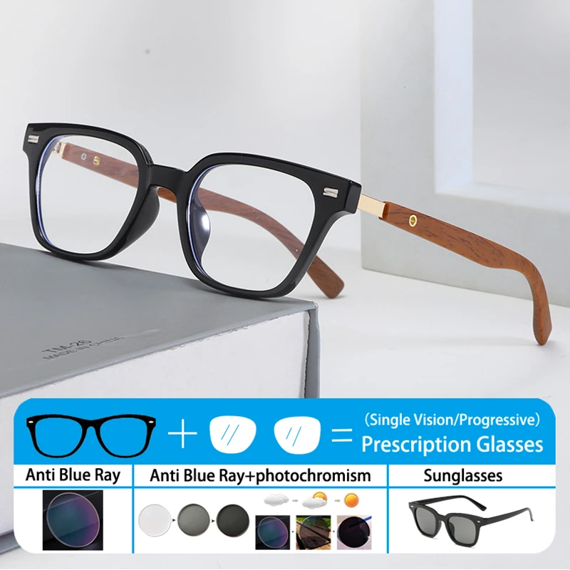 Wood Grain Legs Square Frame Photochromic Gray Brown Anti Blue Light Custom Sunglasses Prescription Customized Degree Eyewear
Wood Grain Legs Square Frame Photochromic Gray Brown Anti Blue Light Custom Sunglasses Prescription Customized Degree Eyewear