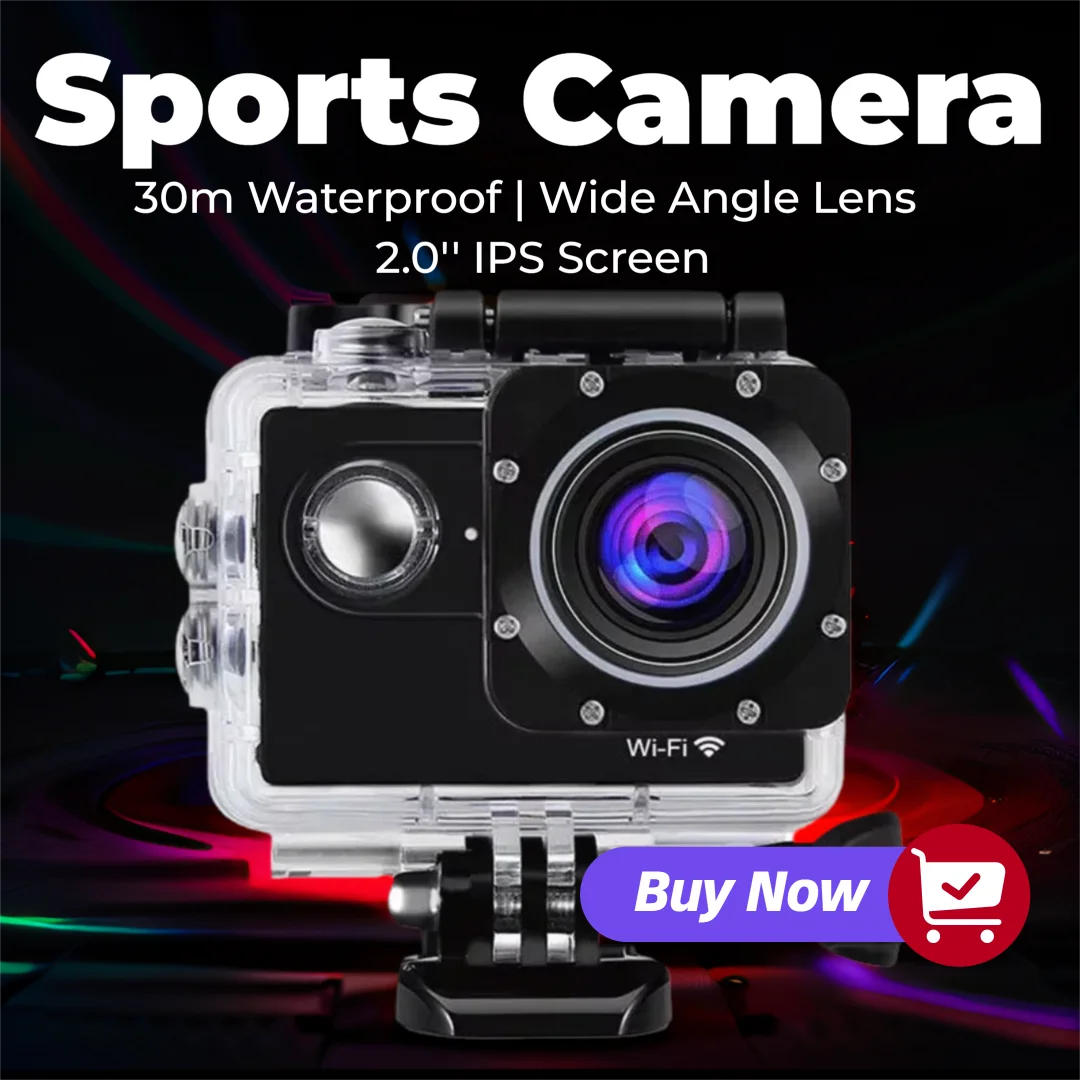 Sports WiFi Action Camera|30m Waterproof Outdoor Diving Camer, Anti-Shake,Time-Lapse, Vlog Live Streaming Camera
Sports WiFi Action Camera|30m Waterproof Outdoor Diving Camer, Anti-Shake,Time-Lapse, Vlog Live Streaming Camera