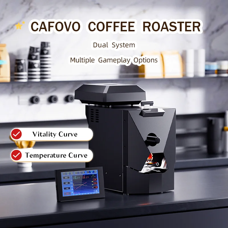 CAFOVO CBR-2 Electric Coffee Roaster 500g Capacity with Artisan Software Dual Temperature Monitoring Commercial Home Roasting
CAFOVO CBR-2 Electric Coffee Roaster 500g Capacity with Artisan Software Dual Temperature Monitoring Commercial Home Roasting