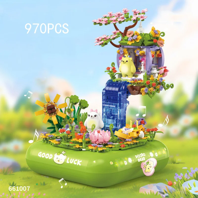 Idea Flower Building Brick House IN House Music box Mini Block Construction Model Lucky Bear Figures Educational Toys For Gift
Idea Flower Building Brick House IN House Music box Mini Block Construction Model Lucky Bear Figures Educational Toys For Gift