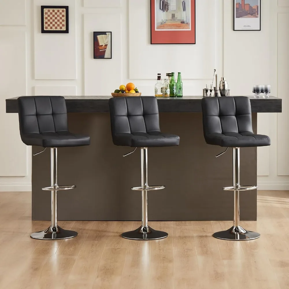 Bar Stools Set of 4, 24 inch Counter Height, Upholstered Modern Kitchen Barstools with Metal Base, PU Leather Saddle Stools
Bar Stools Set of 4, 24 inch Counter Height, Upholstered Modern Kitchen Barstools with Metal Base, PU Leather Saddle Stools