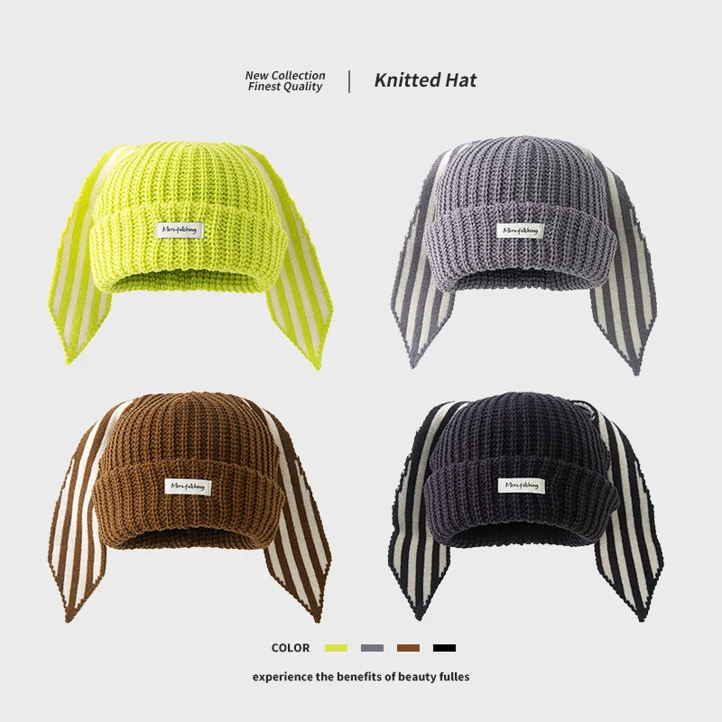 Y2K Winter Skullies Cute Women Long ears rabbit Hat Crochet Knitted Costume Beanie Hats Women Color matching Gift Hip-hop Cap 
Y2K Winter Skullies Cute Women Long ears rabbit Hat Crochet Knitted Costume Beanie Hats Women Color matching Gift Hip-hop Cap