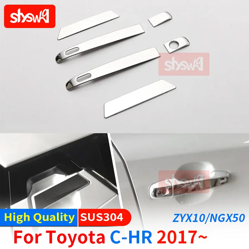 For TOYOTA 2017 C-HR ZYX10/NGX50 SIDE CHROME DOOR HANDLE COVER TRIM HANDLE PROTECTOR High Quality Stainless Steel Car Styling
For TOYOTA 2017 C-HR ZYX10/NGX50 SIDE CHROME DOOR HANDLE COVER TRIM HANDLE PROTECTOR High Quality Stainless Steel Car Styling