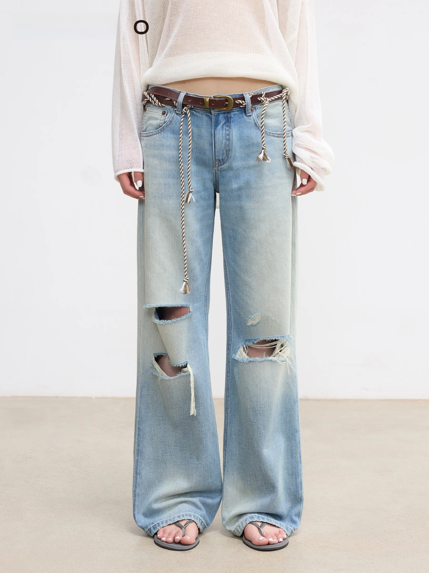 Low Waist Ripped Denim Jeans Vermo Vintage Straight Leg Cotton Jeans Frayed Hem Classic Blue Women's Premium Spring Summer
Low Waist Ripped Denim Jeans Vermo Vintage Straight Leg Cotton Jeans Frayed Hem Classic Blue Women's Premium Spring Summer