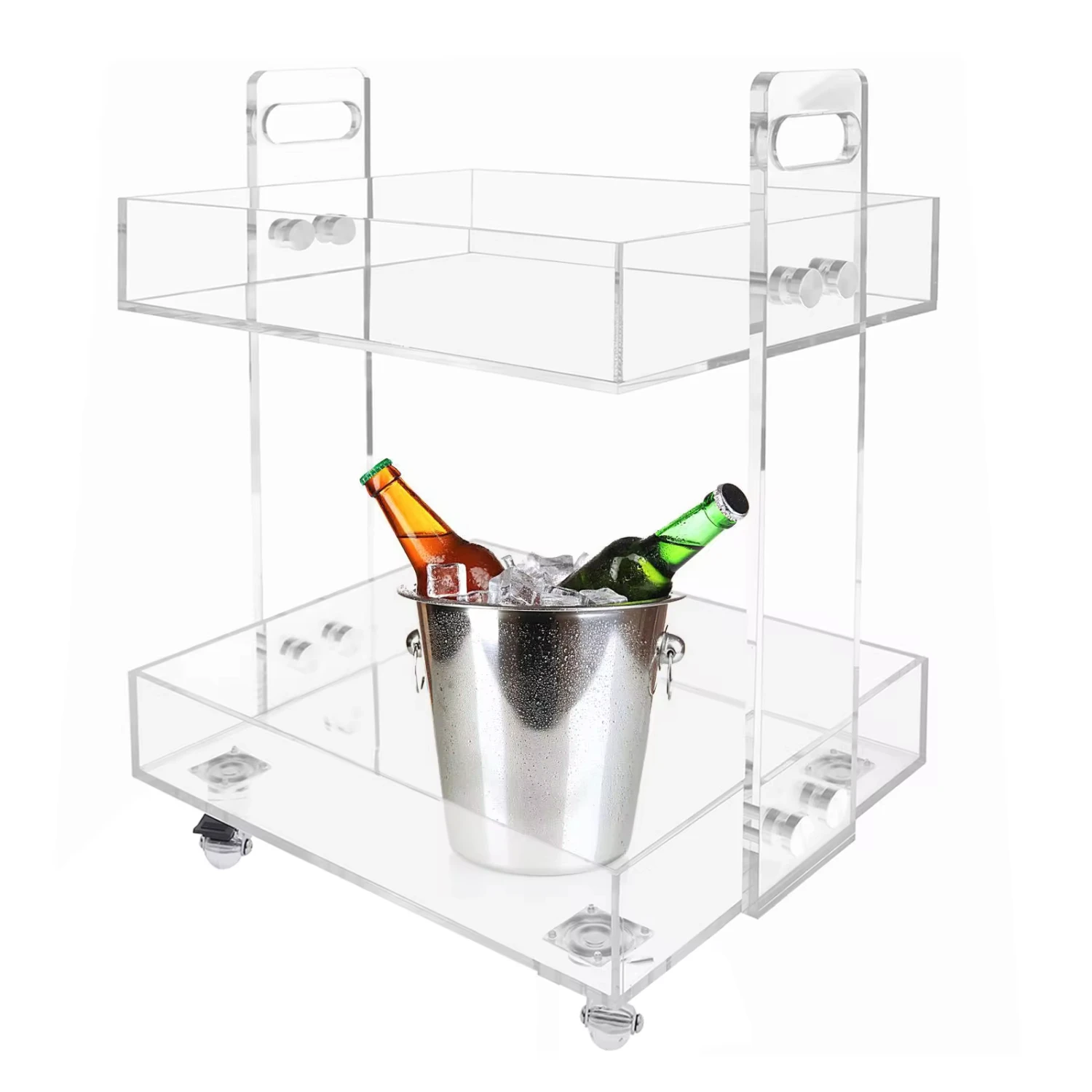 Clear Widely Use Side Table Double-Layer Large Capacity Display Craftsmanship Nightstand Display With 4 wheels Wood dresser
Clear Widely Use Side Table Double-Layer Large Capacity Display Craftsmanship Nightstand Display With 4 wheels Wood dresser