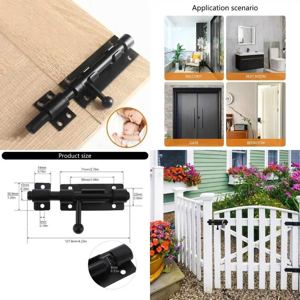 2Pieces Multipurpose 4Inch Sliding Bolts Latches Lock Sturdy Stainless Steel Construction Accessory for Door Closures
2Pieces Multipurpose 4Inch Sliding Bolts Latches Lock Sturdy Stainless Steel Construction Accessory for Door Closures