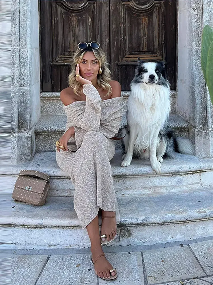 Knit Off Shoulder Bodycon Dress Women 2024 Spring Summer Elegant Slim Backless Long Sleeve Party Dresses Fashion Lady Beach Robe
Knit Off Shoulder Bodycon Dress Women 2024 Spring Summer Elegant Slim Backless Long Sleeve Party Dresses Fashion Lady Beach Robe