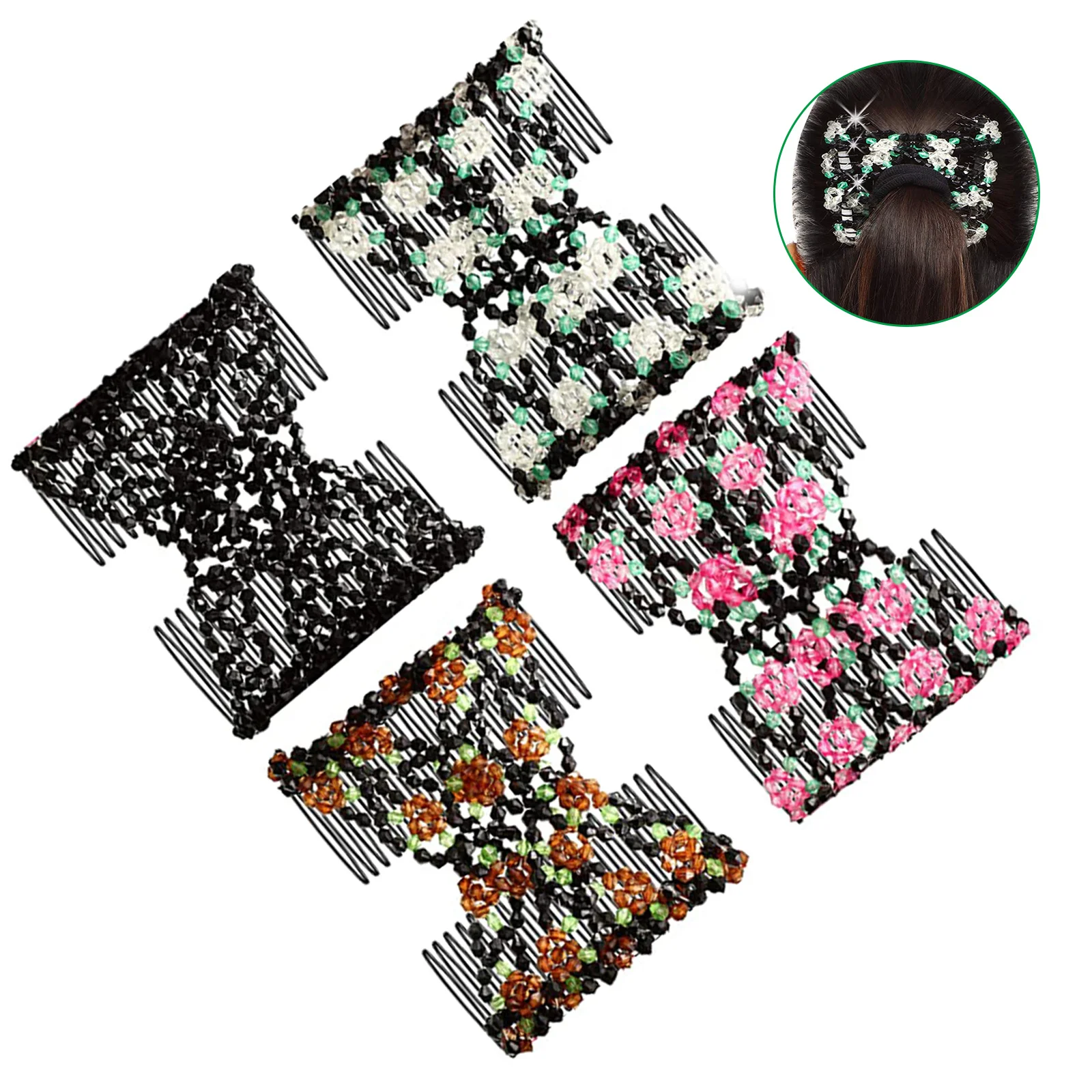 4 шт., расческа из бисера для женщин и девочек, двойной зажим, эластичная декоративная расческа для волос, прочная сталь для всех типов волос
4 шт., расческа из бисера для женщин и девочек, двойной зажим, эластичная декоративная расческа для волос, прочная сталь для всех типов волос