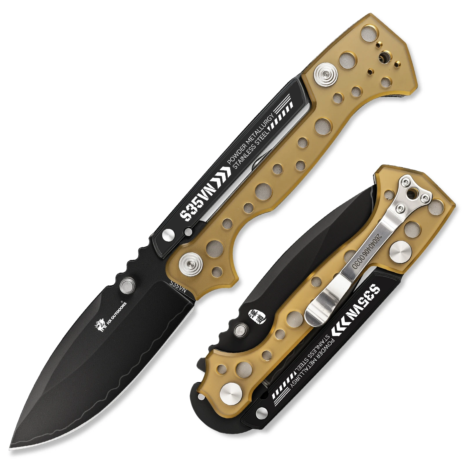 Hx Outdoors 100% S35VN Folding Knife,Premium Folding Knives Pocket Knives Edc Cool Camping Knife PEI Handle Dropshipping
Hx Outdoors 100% S35VN Folding Knife,Premium Folding Knives Pocket Knives Edc Cool Camping Knife PEI Handle Dropshipping