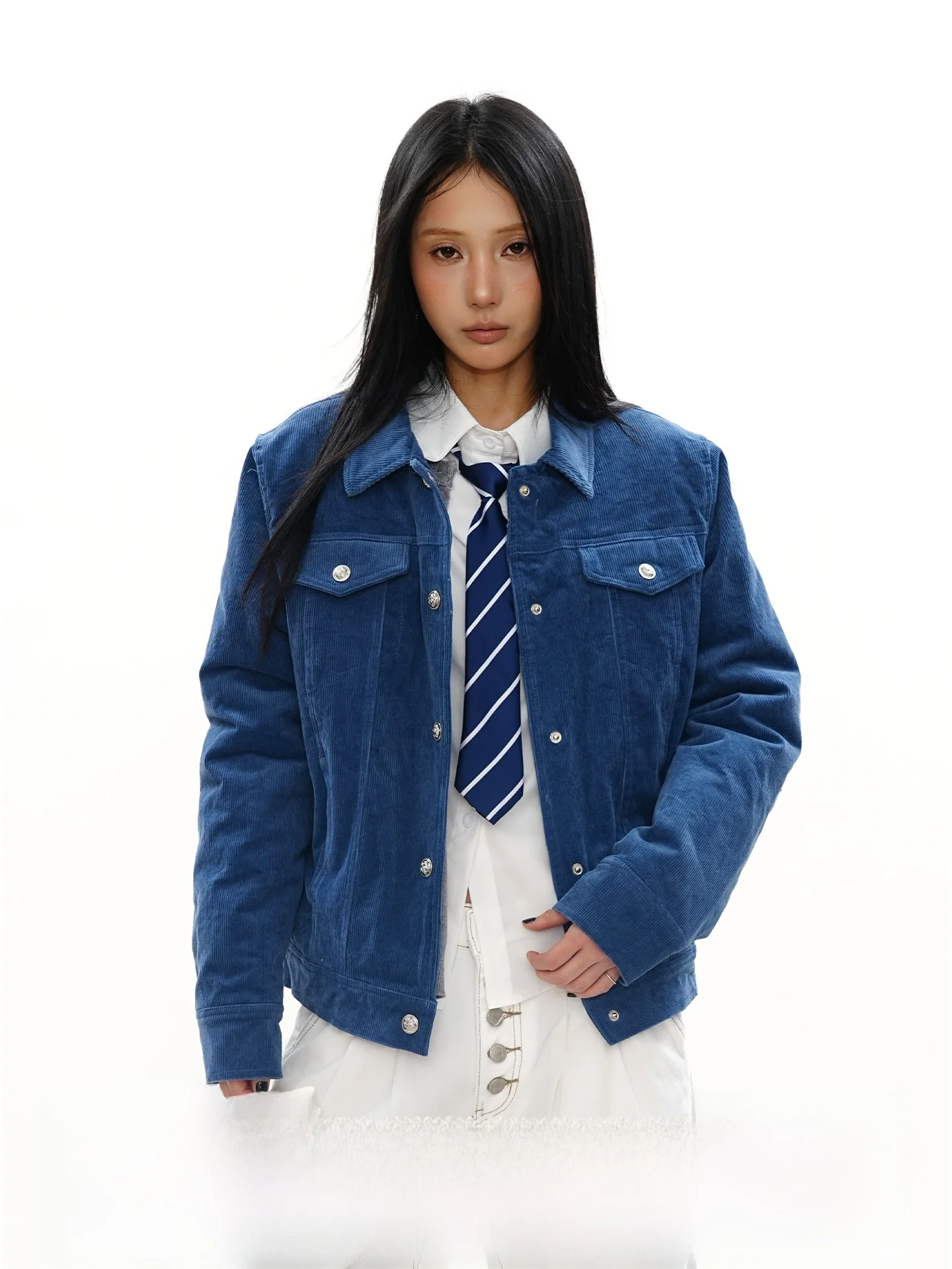 S3T5 Vintage Blue Corduroy Jacket Men's Casual Style Button up Long Sleeve Warm Outerwear Cotton Blend Comfortable Coat
S3T5 Vintage Blue Corduroy Jacket Men's Casual Style Button up Long Sleeve Warm Outerwear Cotton Blend Comfortable Coat